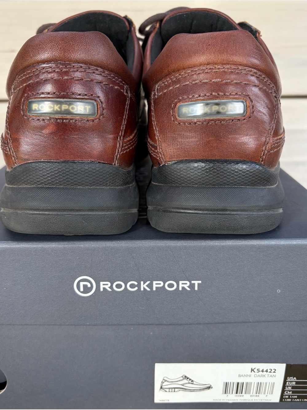 MEN'S ROCKPORT BANNI BROWN CASUAL DRESS SHOES SZ 11M - Picture 3 of 4